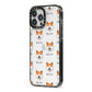 Japanese Akita Icon with Name iPhone 13 Pro Max Black Impact Case Side Angle on Silver phone