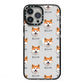 Japanese Akita Icon with Name iPhone 13 Pro Max Black Impact Case on Silver phone