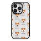 Japanese Akita Icon with Name iPhone 14 Pro Black Impact Case on Silver phone