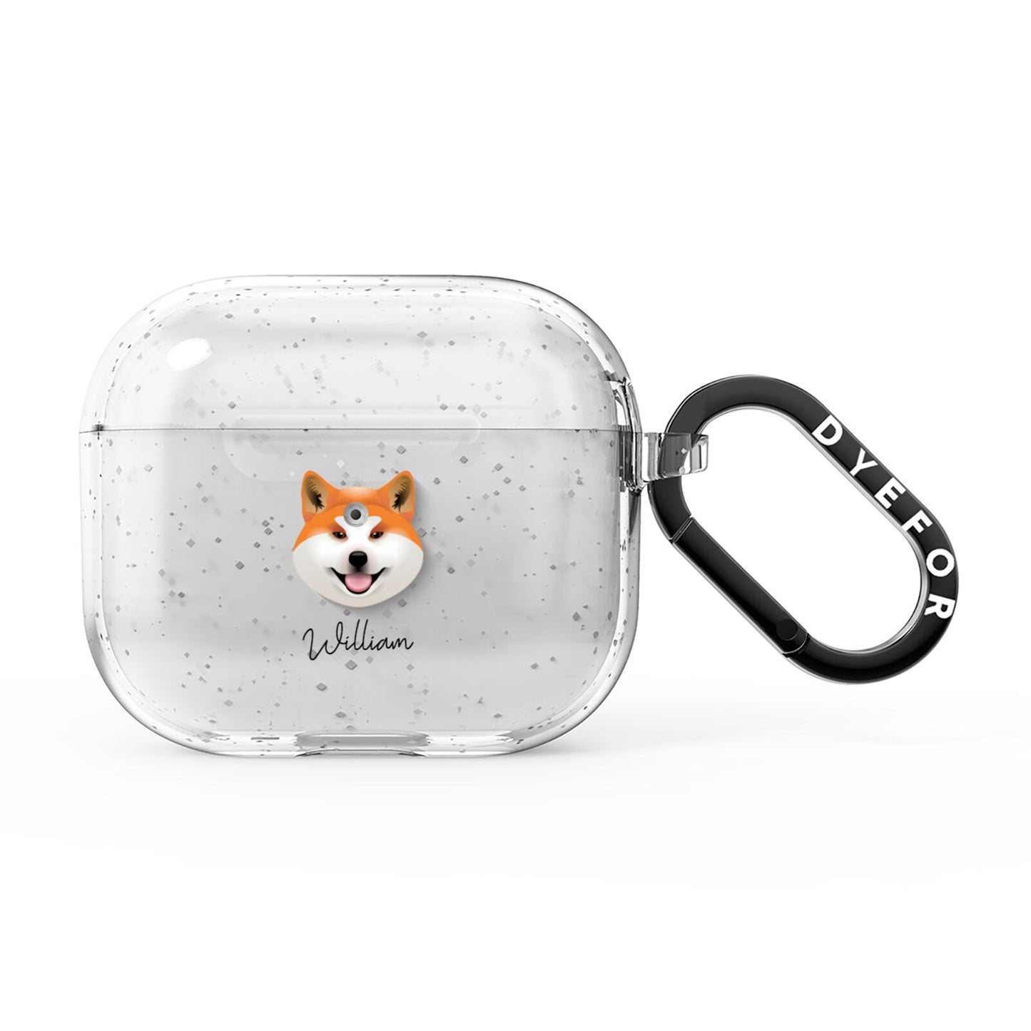 Japanese Akita Personalised AirPods Glitter Case 3rd Gen
