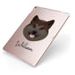Japanese Akita Personalised Apple iPad Case on Rose Gold iPad Side View