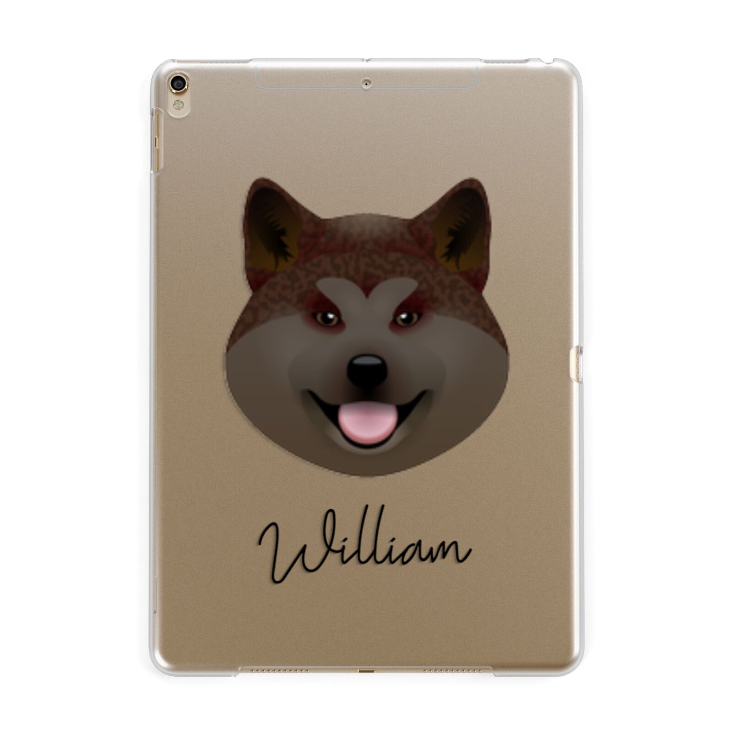 Japanese Akita Personalised Apple iPad Gold Case