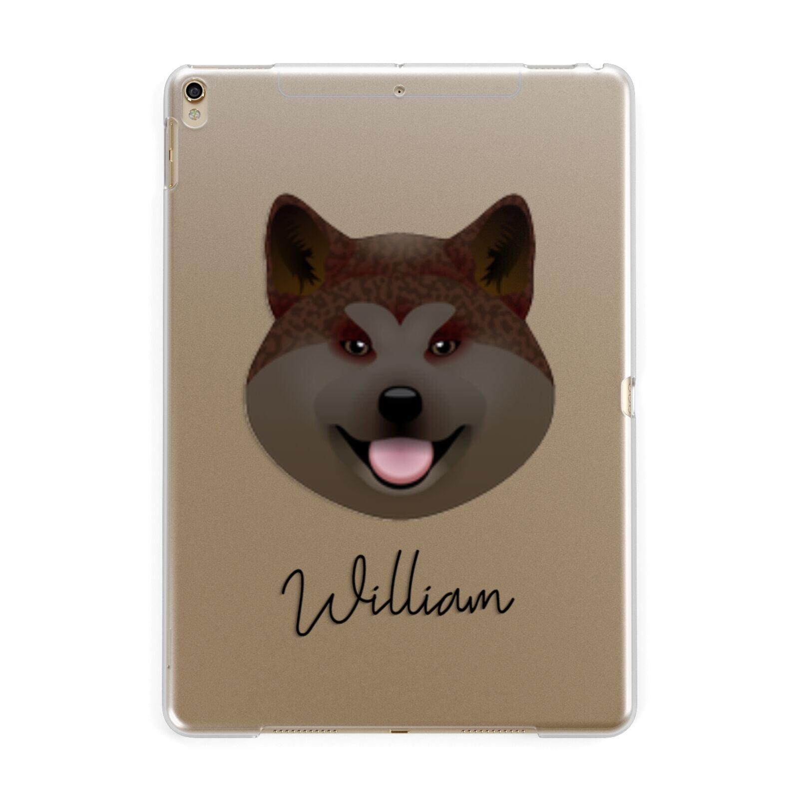 Japanese Akita Personalised Apple iPad Gold Case