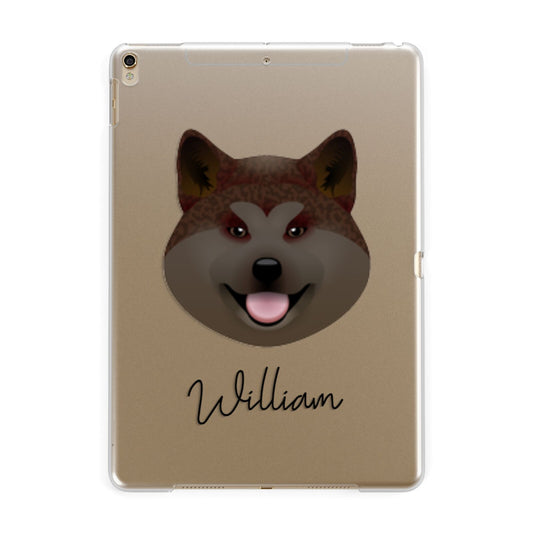 Japanese Akita Personalised Apple iPad Gold Case