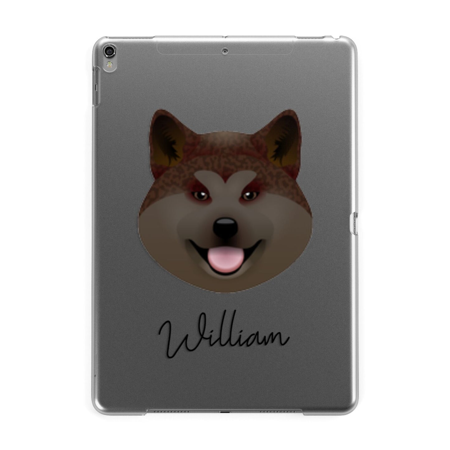 Japanese Akita Personalised Apple iPad Grey Case