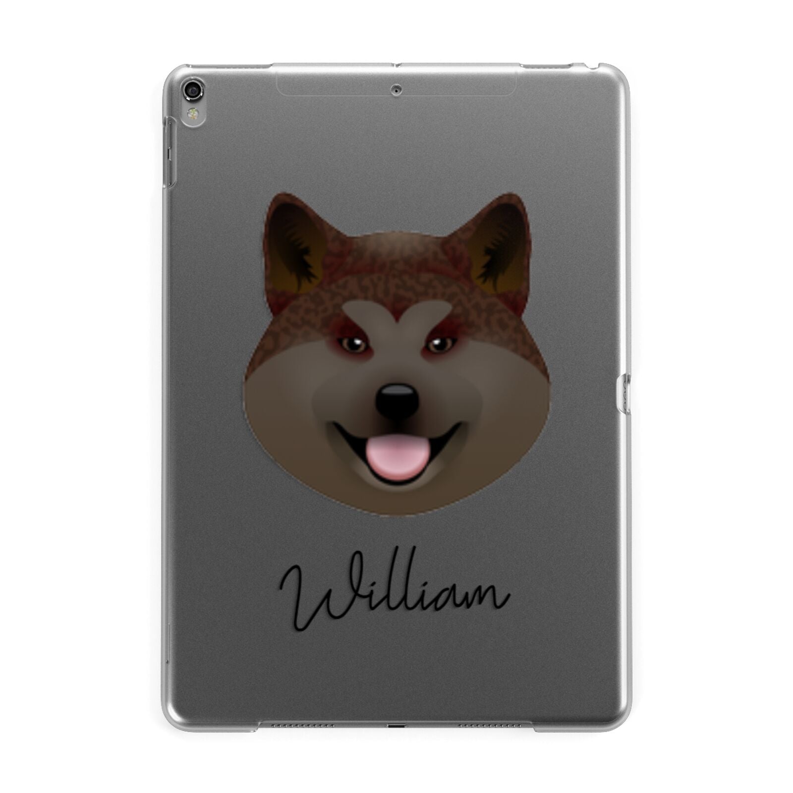 Japanese Akita Personalised Apple iPad Grey Case