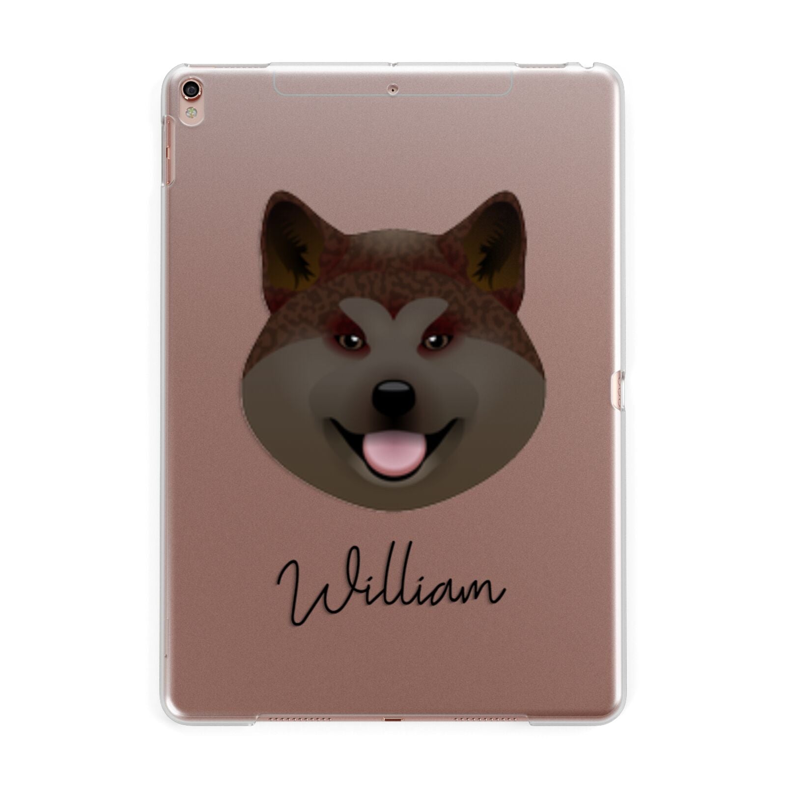 Japanese Akita Personalised Apple iPad Rose Gold Case