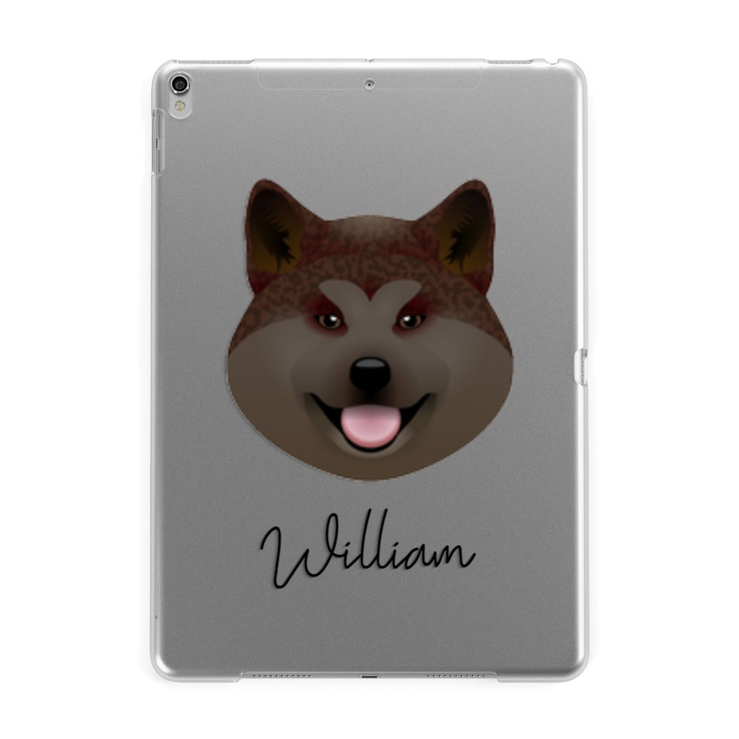 Japanese Akita Personalised Apple iPad Silver Case