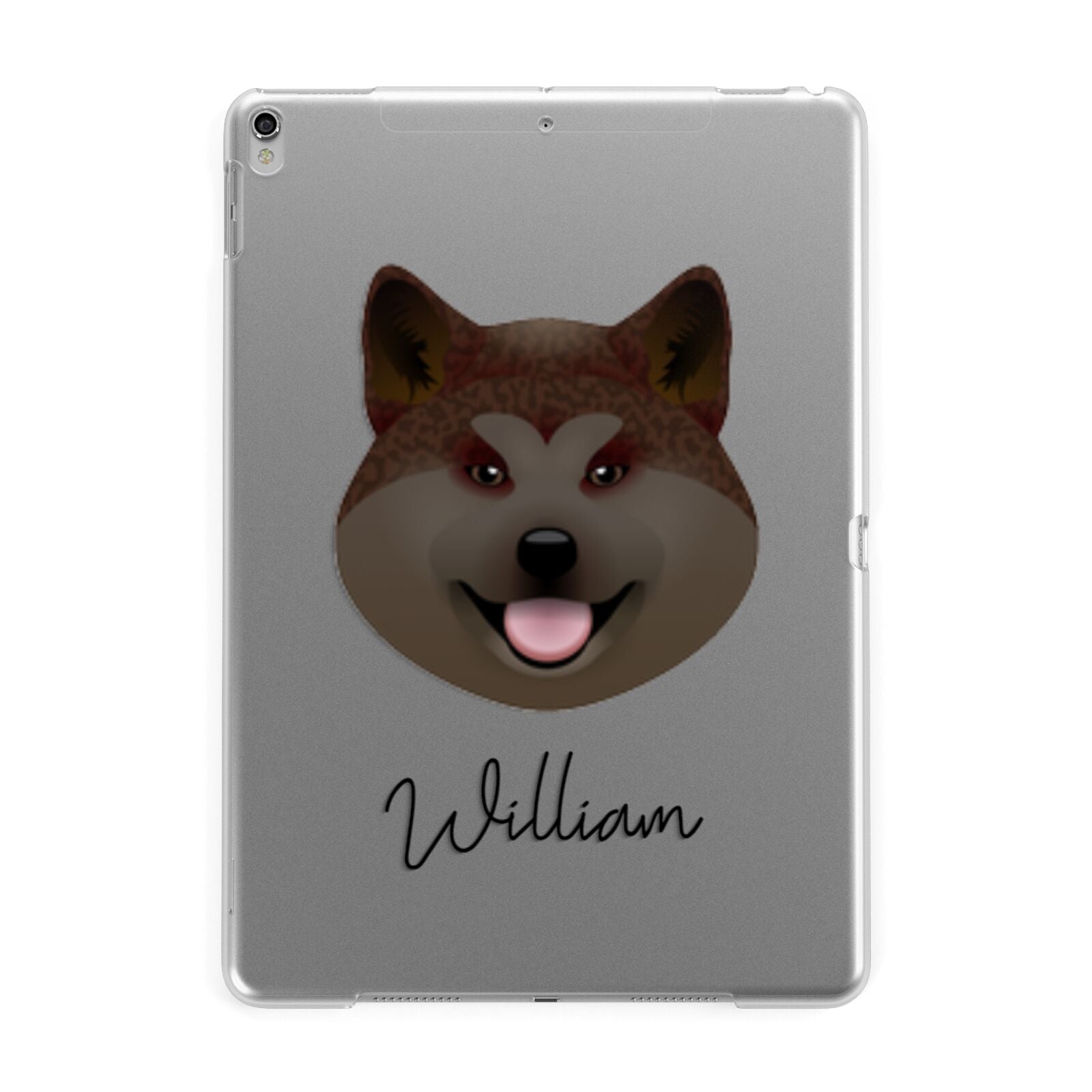 Japanese Akita Personalised Apple iPad Silver Case
