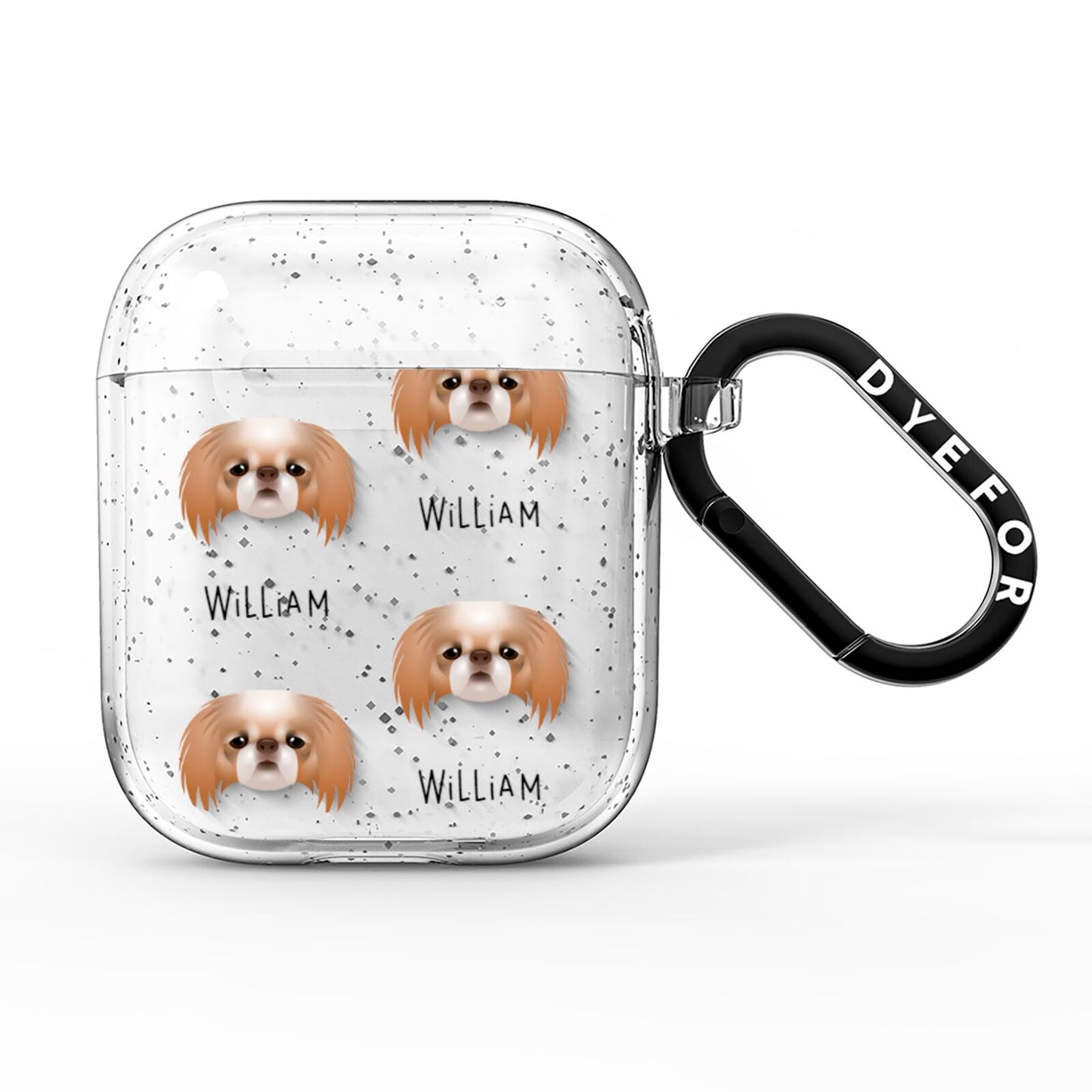 Japanese Chin Icon with Name AirPods Glitter Case