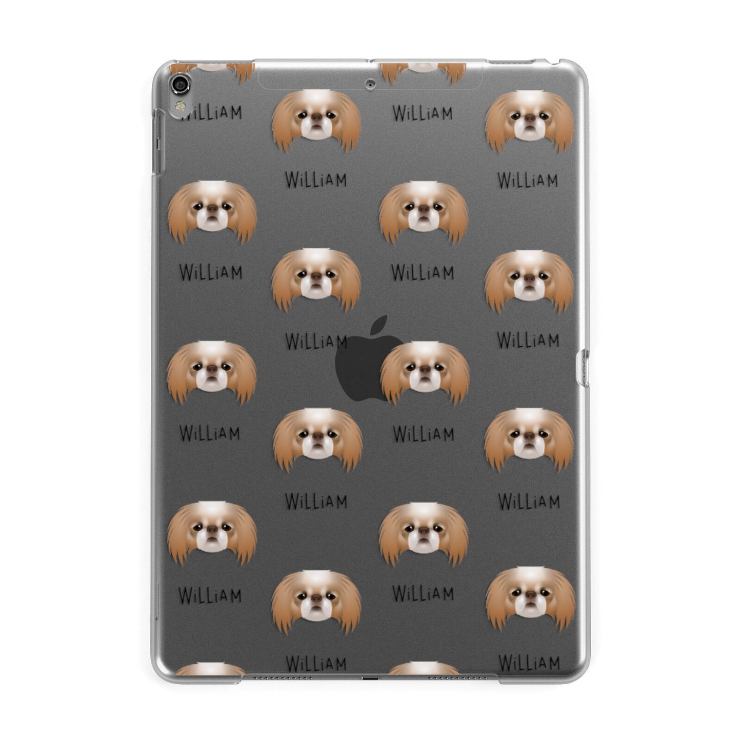 Japanese Chin Icon with Name Apple iPad Grey Case