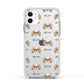 Japanese Chin Icon with Name Apple iPhone 11 in White with White Impact Case