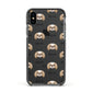 Japanese Chin Icon with Name Apple iPhone Xs Impact Case Black Edge on Black Phone