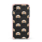 Japanese Chin Icon with Name Apple iPhone Xs Max Impact Case Pink Edge on Black Phone