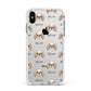 Japanese Chin Icon with Name Apple iPhone Xs Max Impact Case White Edge on Silver Phone