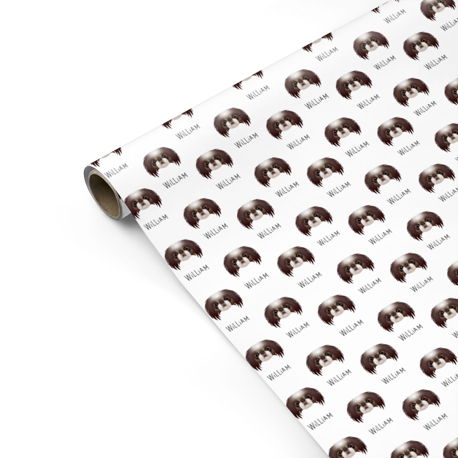 Japanese Chin Icon with Name Personalised Gift Wrap