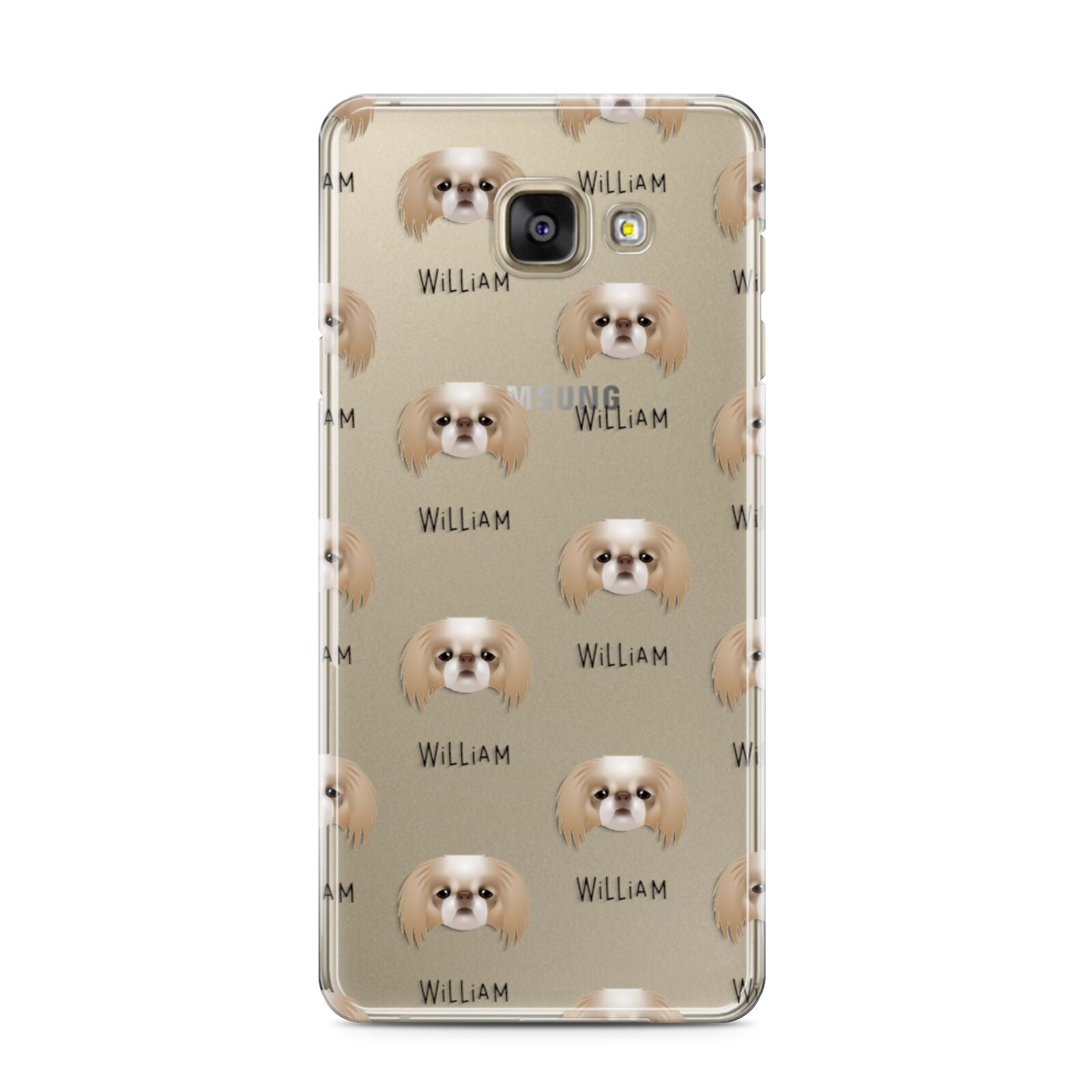Japanese Chin Icon with Name Samsung Galaxy A3 2016 Case on gold phone