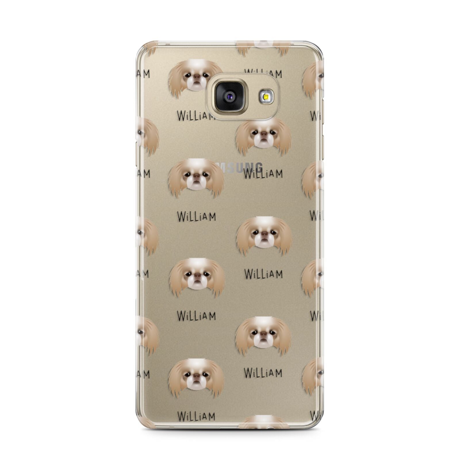 Japanese Chin Icon with Name Samsung Galaxy A7 2016 Case on gold phone