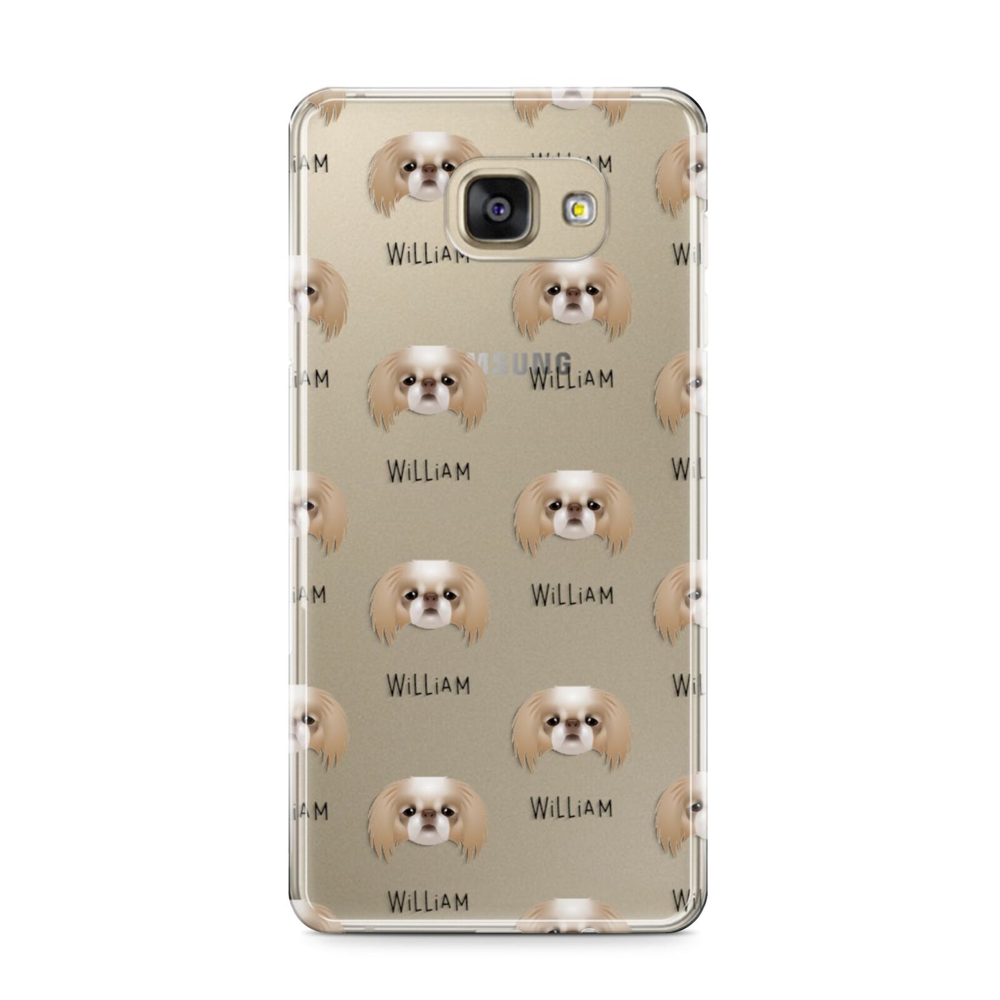 Japanese Chin Icon with Name Samsung Galaxy A9 2016 Case on gold phone