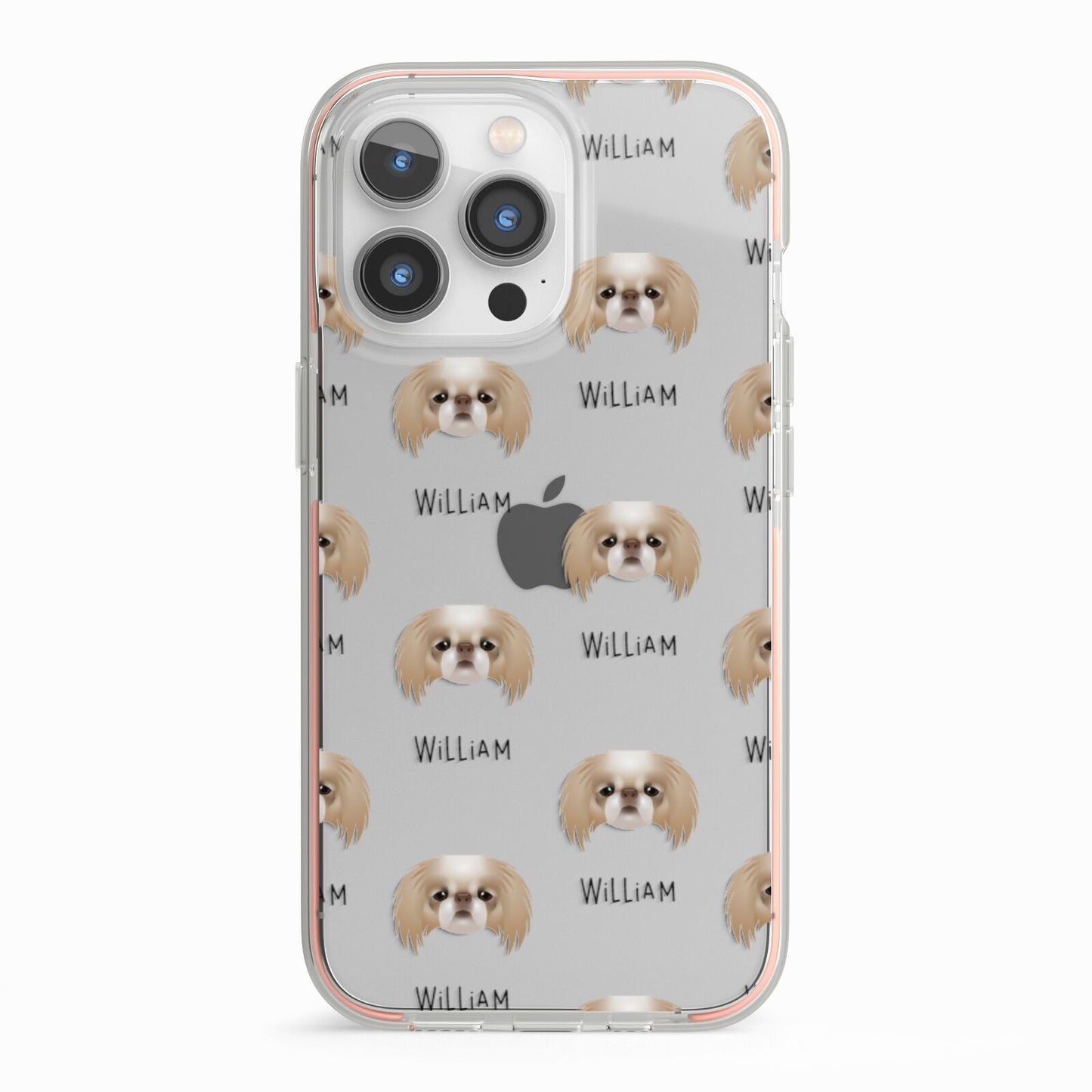 Japanese Chin Icon with Name iPhone 13 Pro TPU Impact Case with Pink Edges