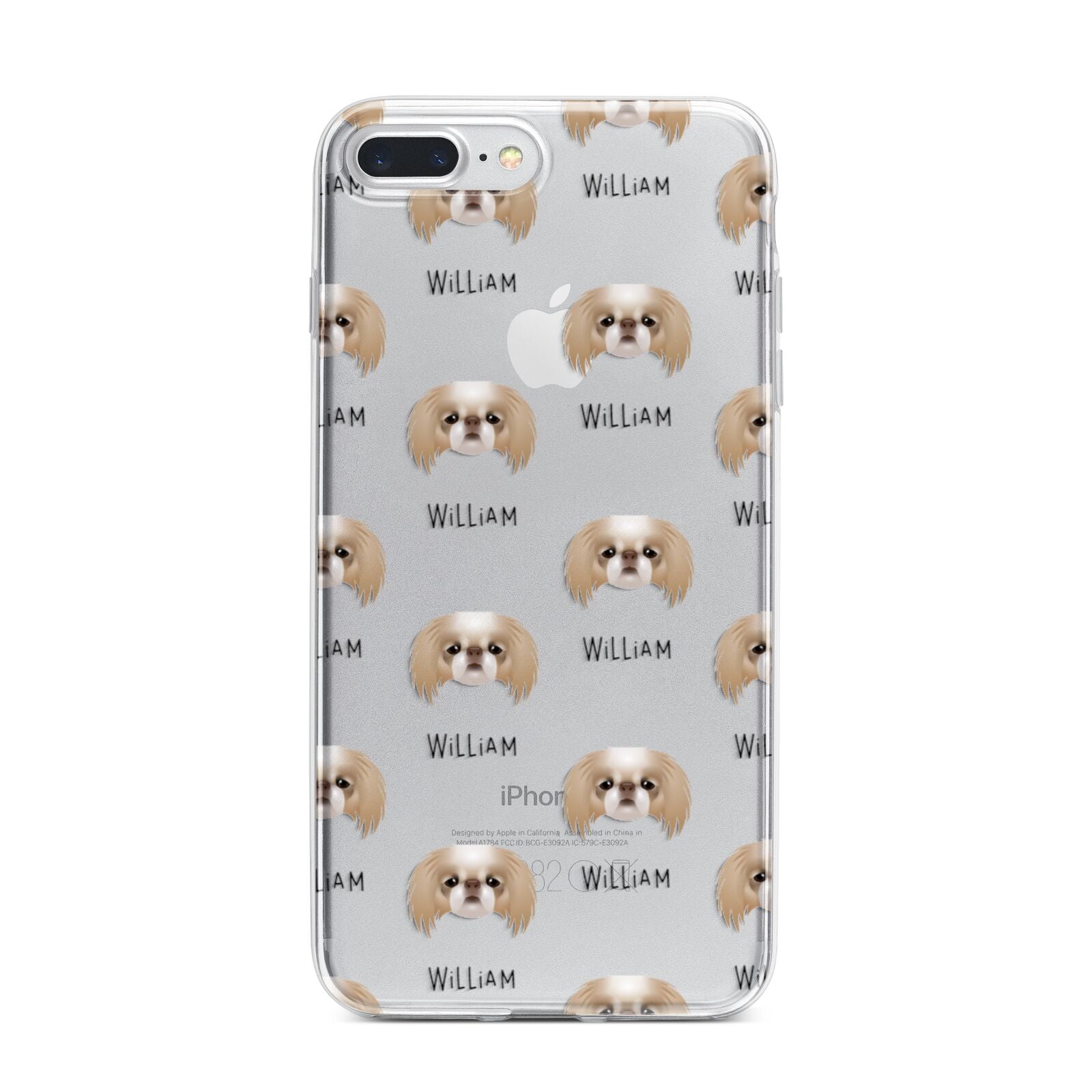 Japanese Chin Icon with Name iPhone 7 Plus Bumper Case on Silver iPhone