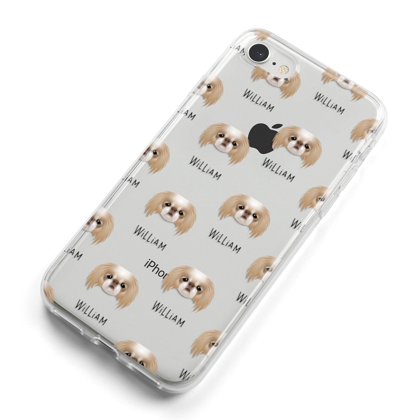 Japanese Chin Icon with Name iPhone 8 Bumper Case on Silver iPhone Alternative Image