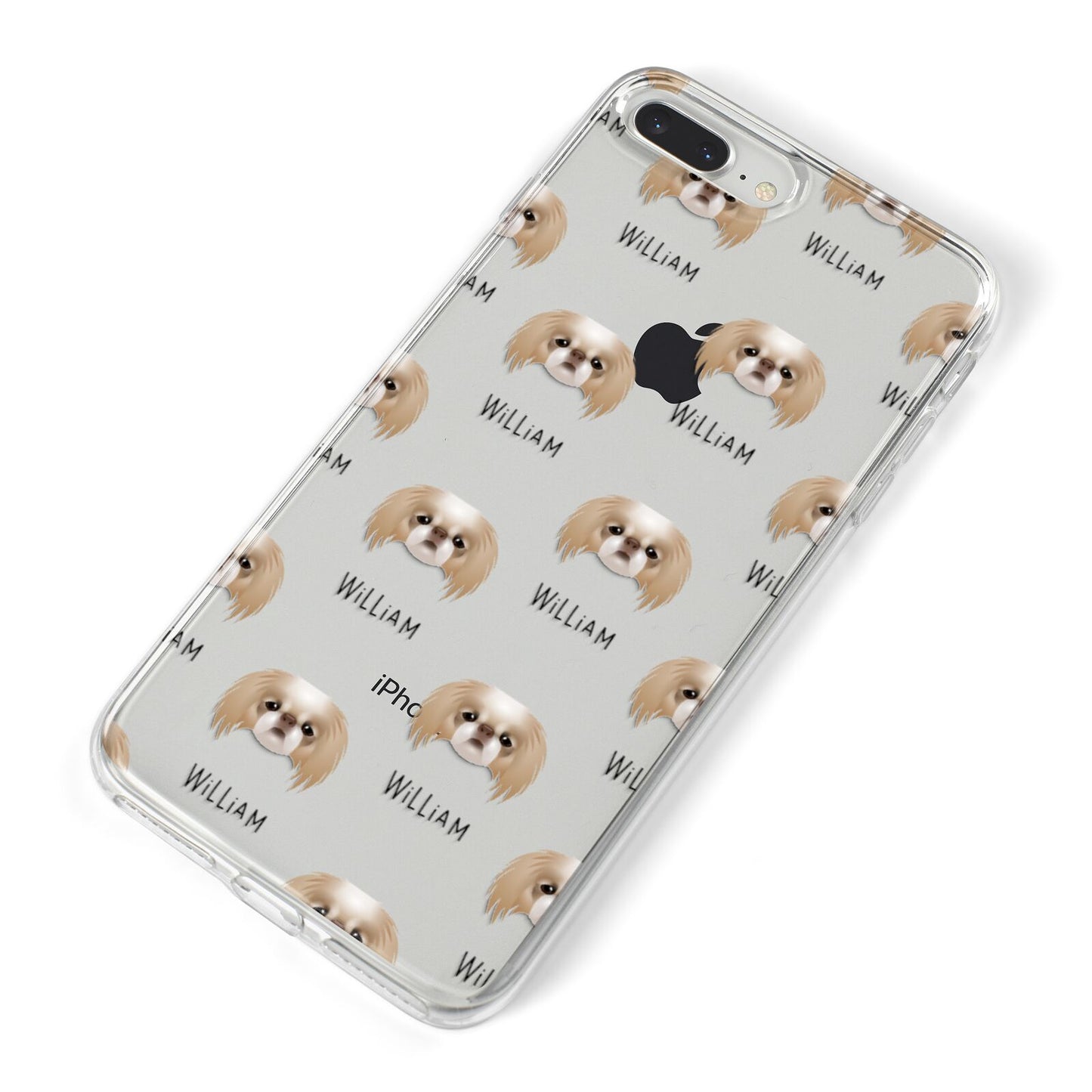 Japanese Chin Icon with Name iPhone 8 Plus Bumper Case on Silver iPhone Alternative Image
