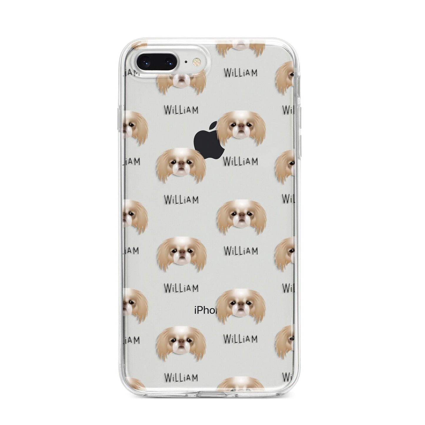 Japanese Chin Icon with Name iPhone 8 Plus Bumper Case on Silver iPhone