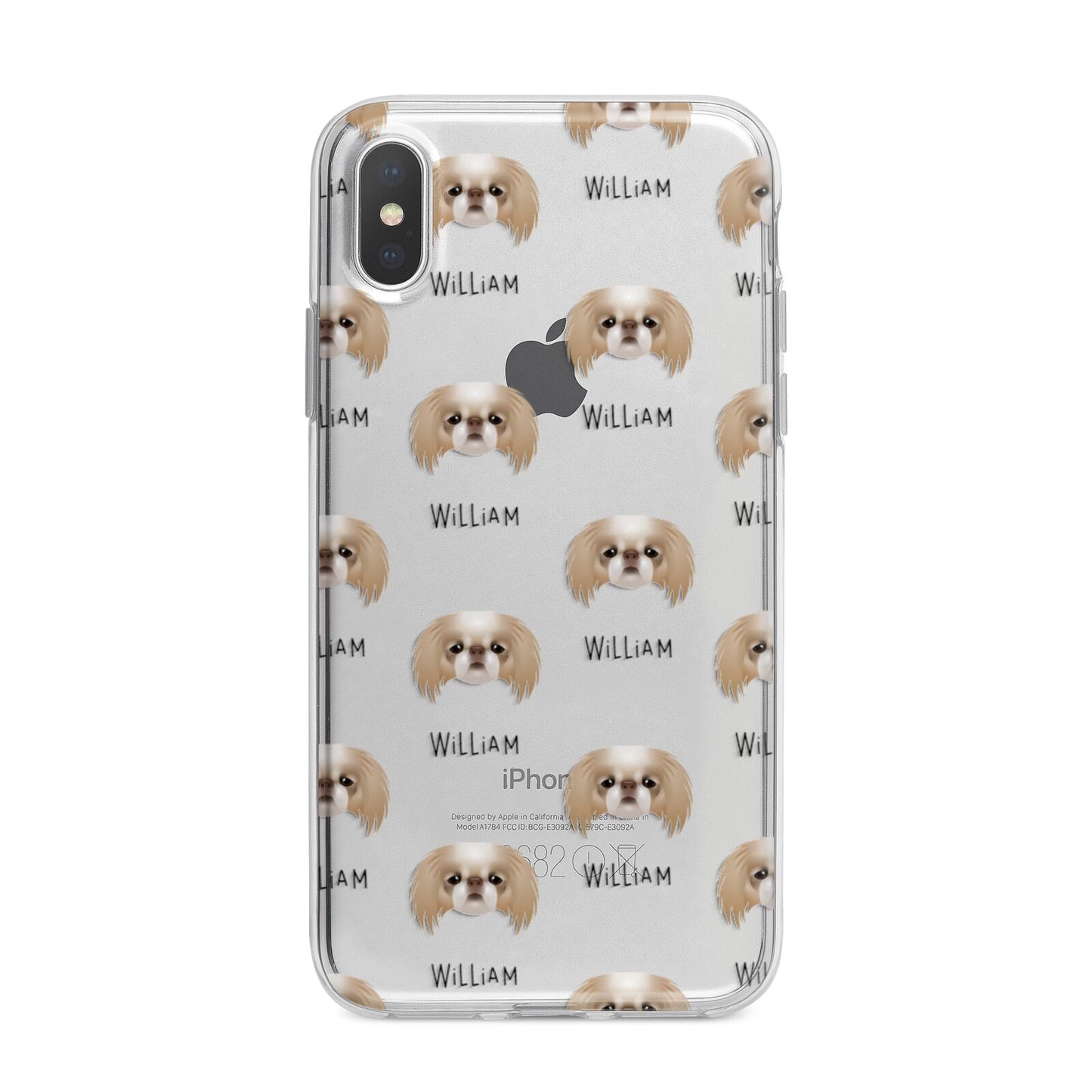 Japanese Chin Icon with Name iPhone X Bumper Case on Silver iPhone Alternative Image 1