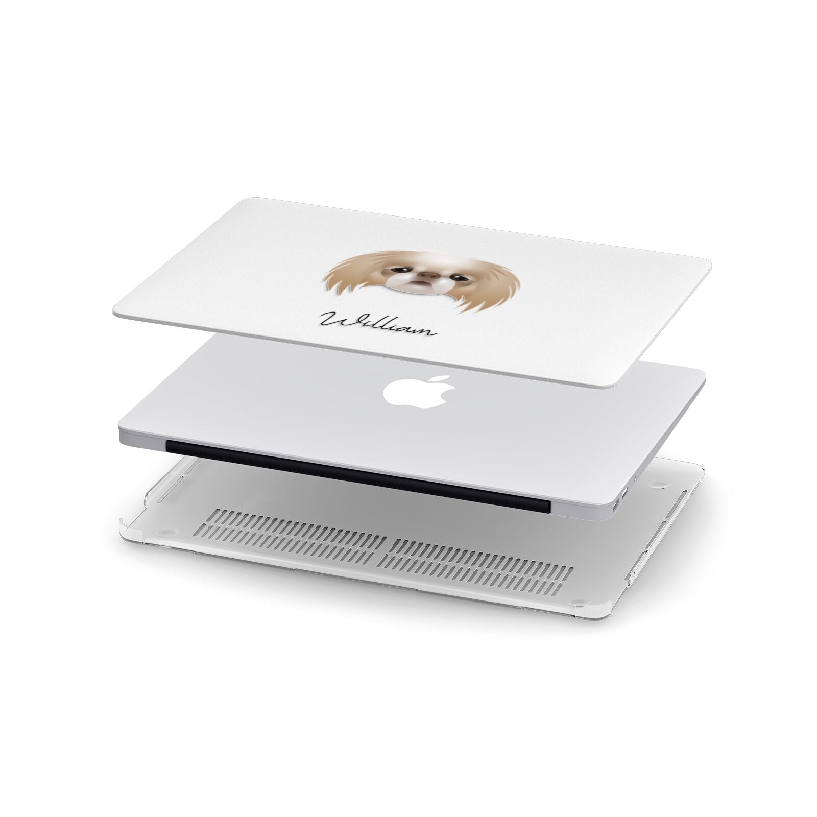 Japanese Chin Personalised Apple MacBook Case in Detail
