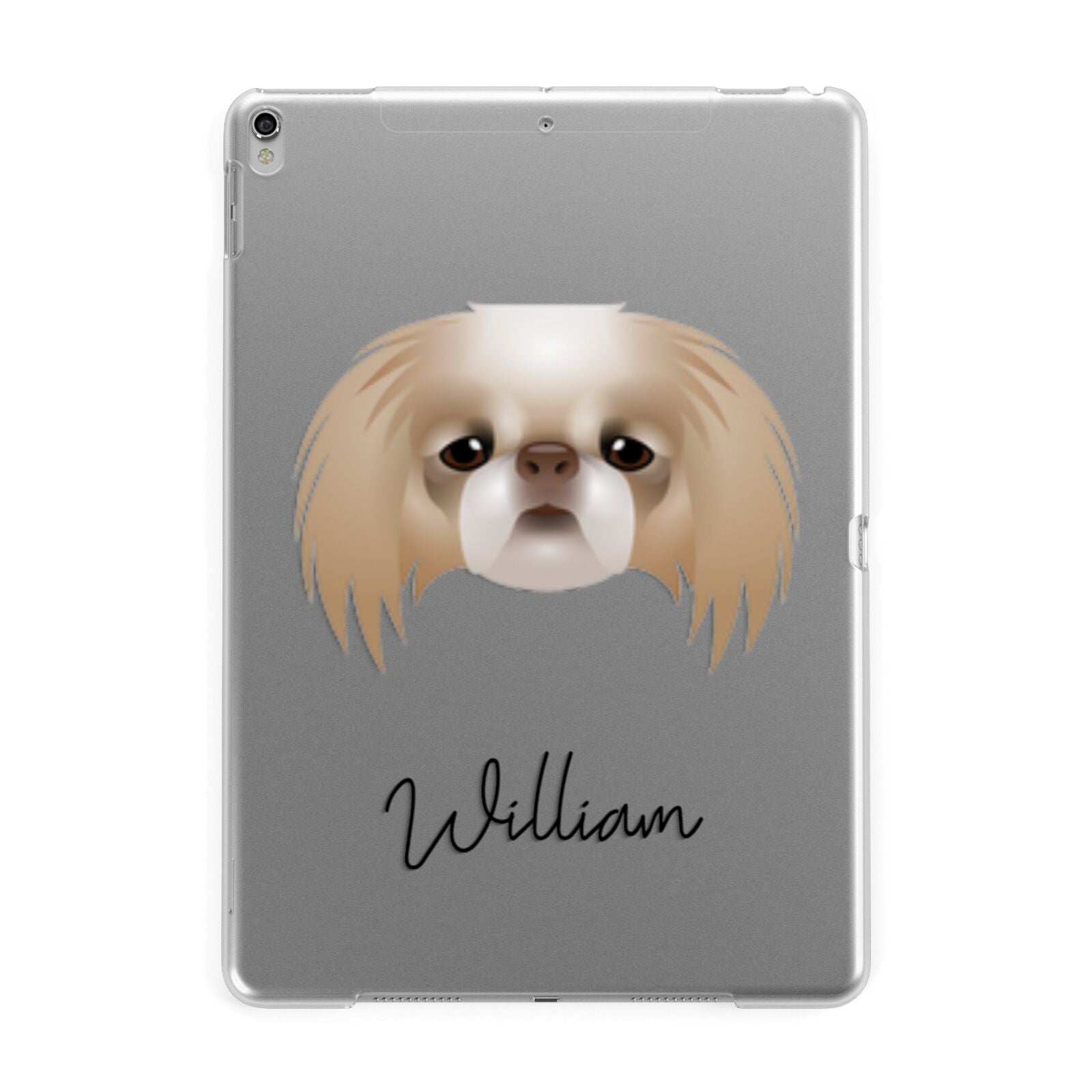Japanese Chin Personalised Apple iPad Silver Case