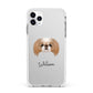 Japanese Chin Personalised Apple iPhone 11 Pro Max in Silver with White Impact Case