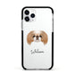 Japanese Chin Personalised Apple iPhone 11 Pro in Silver with Black Impact Case