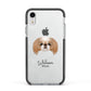 Japanese Chin Personalised Apple iPhone XR Impact Case Black Edge on Silver Phone