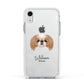 Japanese Chin Personalised Apple iPhone XR Impact Case White Edge on Silver Phone