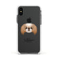 Japanese Chin Personalised Apple iPhone Xs Impact Case White Edge on Black Phone