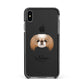 Japanese Chin Personalised Apple iPhone Xs Max Impact Case Black Edge on Black Phone