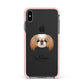 Japanese Chin Personalised Apple iPhone Xs Max Impact Case Pink Edge on Black Phone