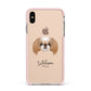 Japanese Chin Personalised Apple iPhone Xs Max Impact Case Pink Edge on Gold Phone
