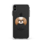 Japanese Chin Personalised Apple iPhone Xs Max Impact Case White Edge on Black Phone