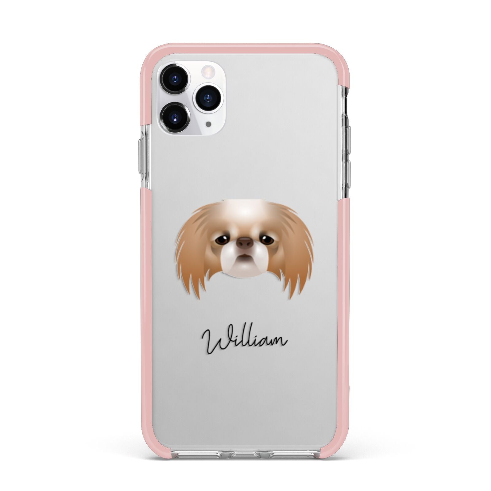Japanese Chin Personalised iPhone 11 Pro Max Impact Pink Edge Case