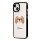 Japanese Chin Personalised iPhone 13 Black Impact Case Side Angle on Silver phone