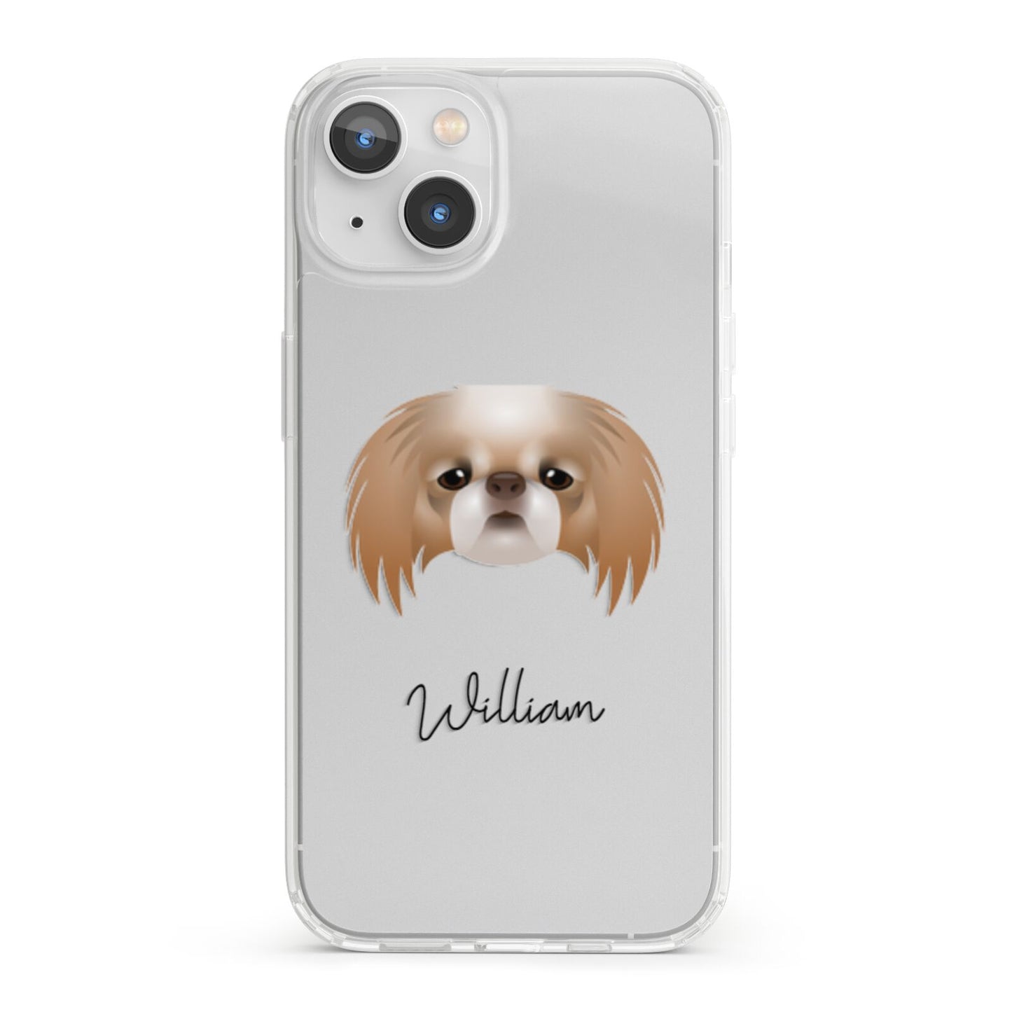 Japanese Chin Personalised iPhone 13 Clear Bumper Case
