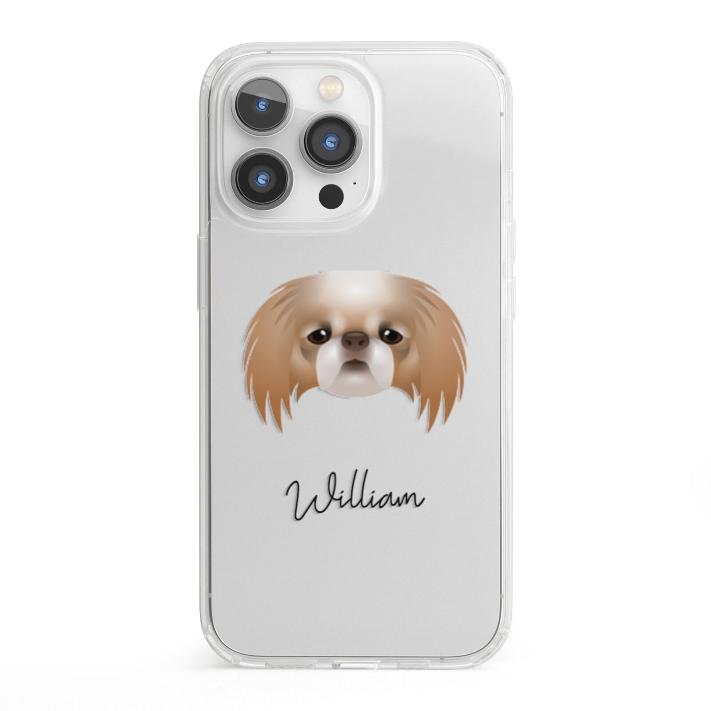 Japanese Chin Personalised iPhone 13 Pro Clear Bumper Case