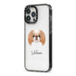 Japanese Chin Personalised iPhone 13 Pro Max Black Impact Case Side Angle on Silver phone