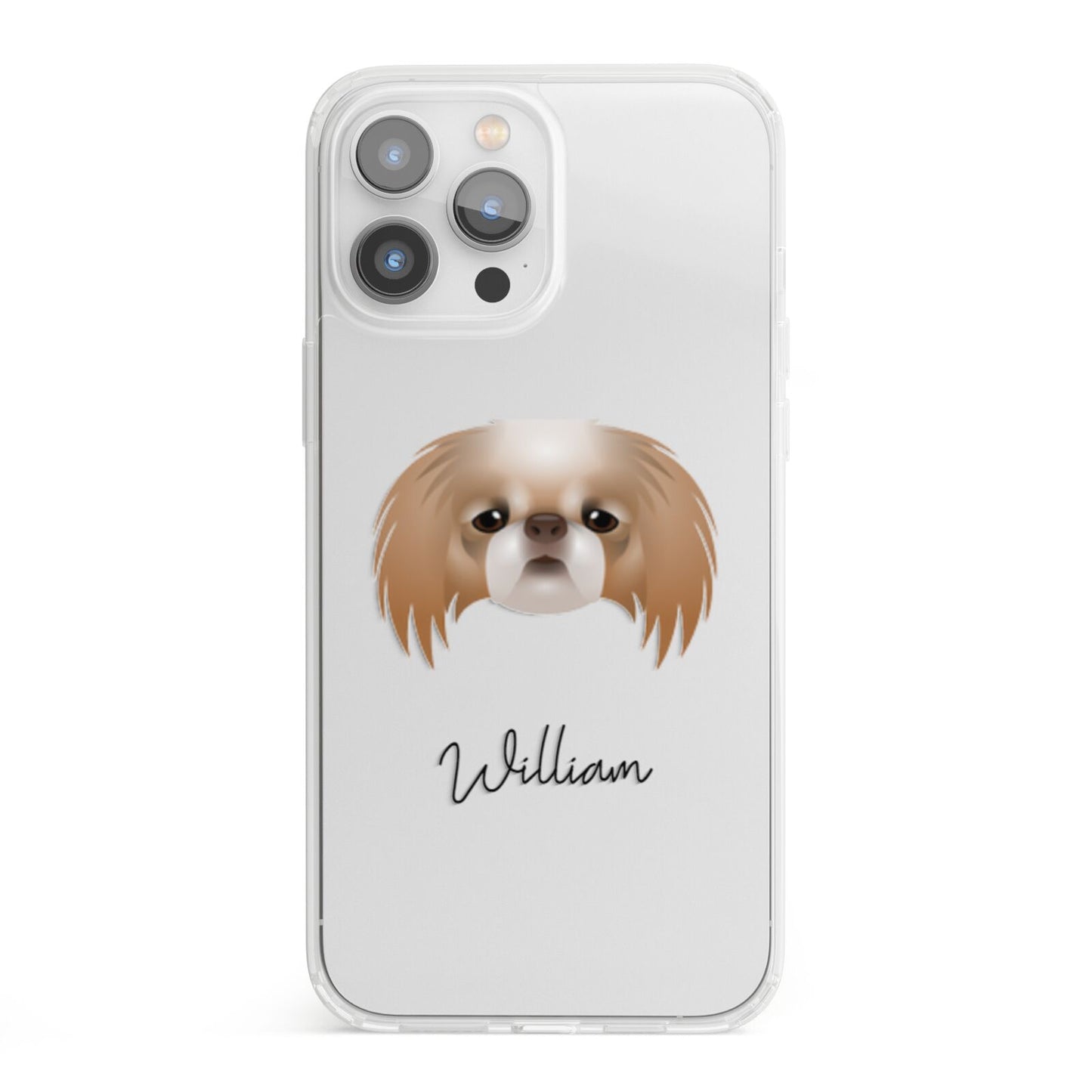 Japanese Chin Personalised iPhone 13 Pro Max Clear Bumper Case