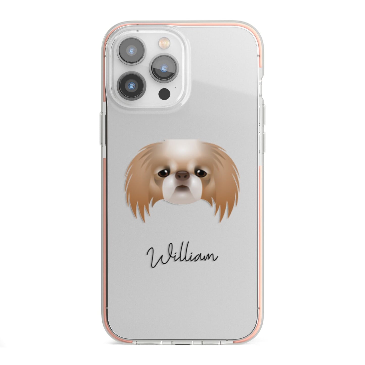 Japanese Chin Personalised iPhone 13 Pro Max TPU Impact Case with Pink Edges