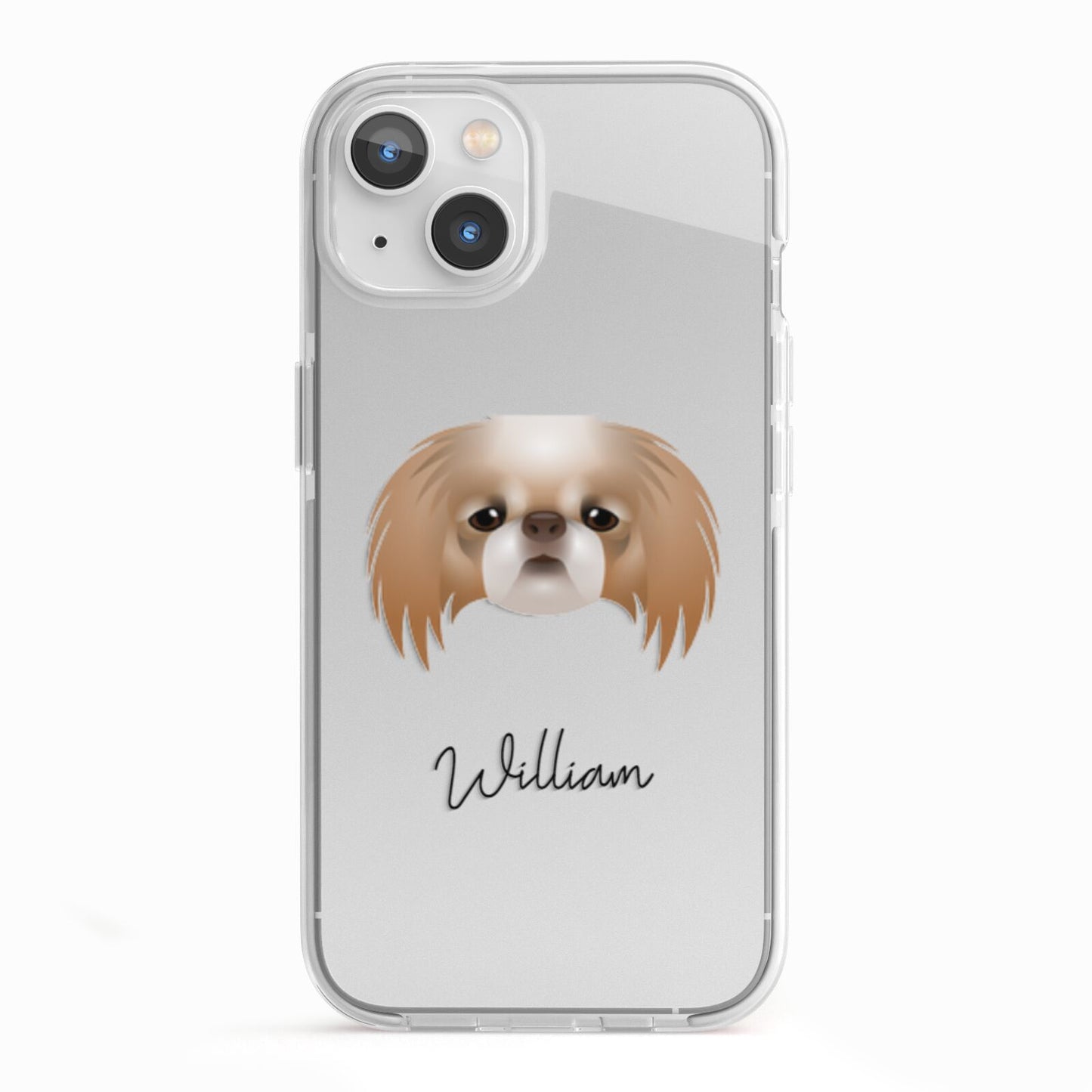 Japanese Chin Personalised iPhone 13 TPU Impact Case with White Edges