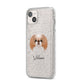 Japanese Chin Personalised iPhone 14 Plus Glitter Tough Case Starlight Angled Image