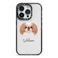 Japanese Chin Personalised iPhone 14 Pro Black Impact Case on Silver phone